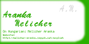 aranka melicher business card